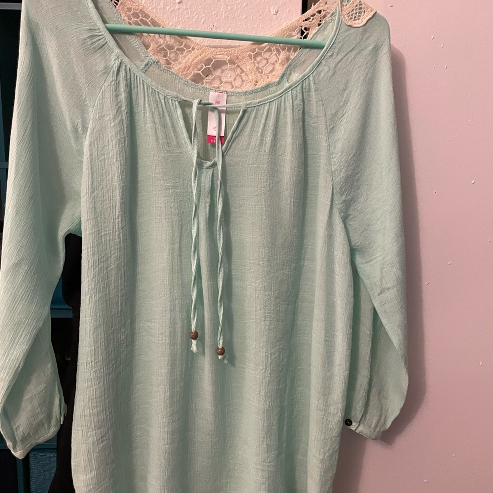 No Boundaries Green Blouse Stylish and Versatile